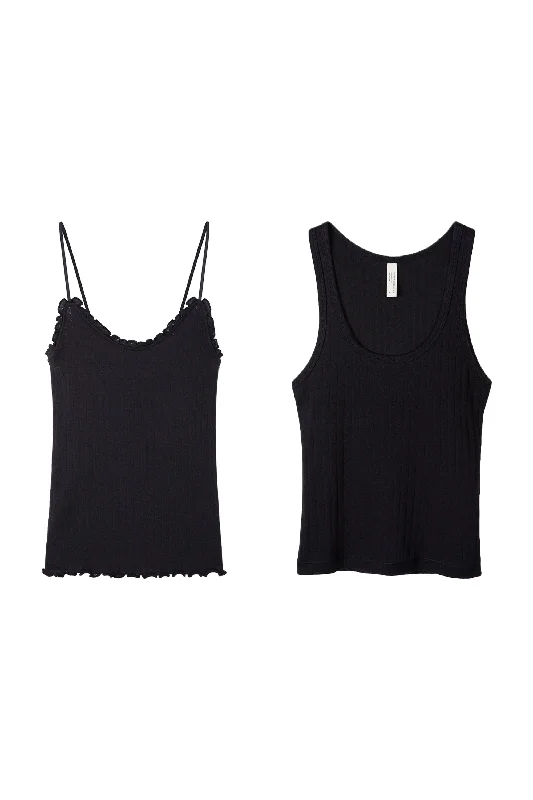 Multi Tank Top Set of Two Black breathable tank top