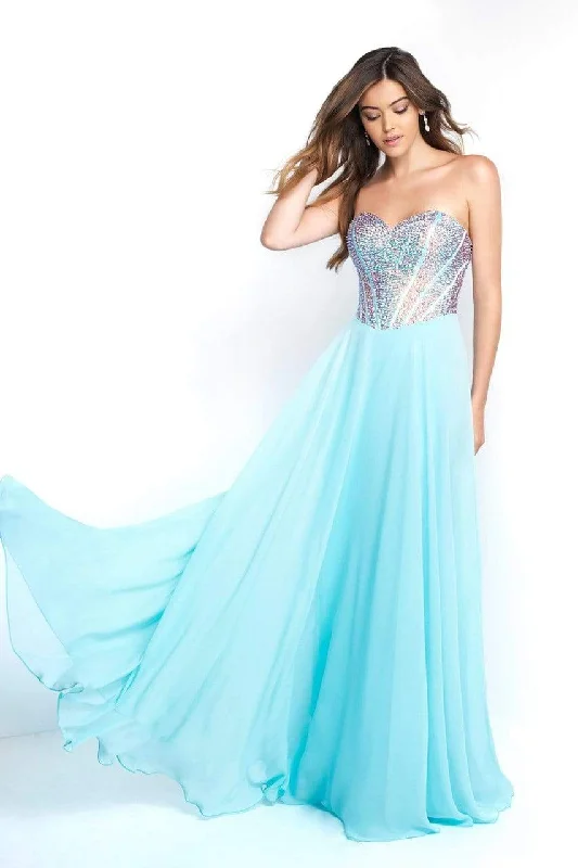 Blush by Alexia Designs - Beaded Strapless A-line Evening Gown C1077SC Tunics Trendy modern