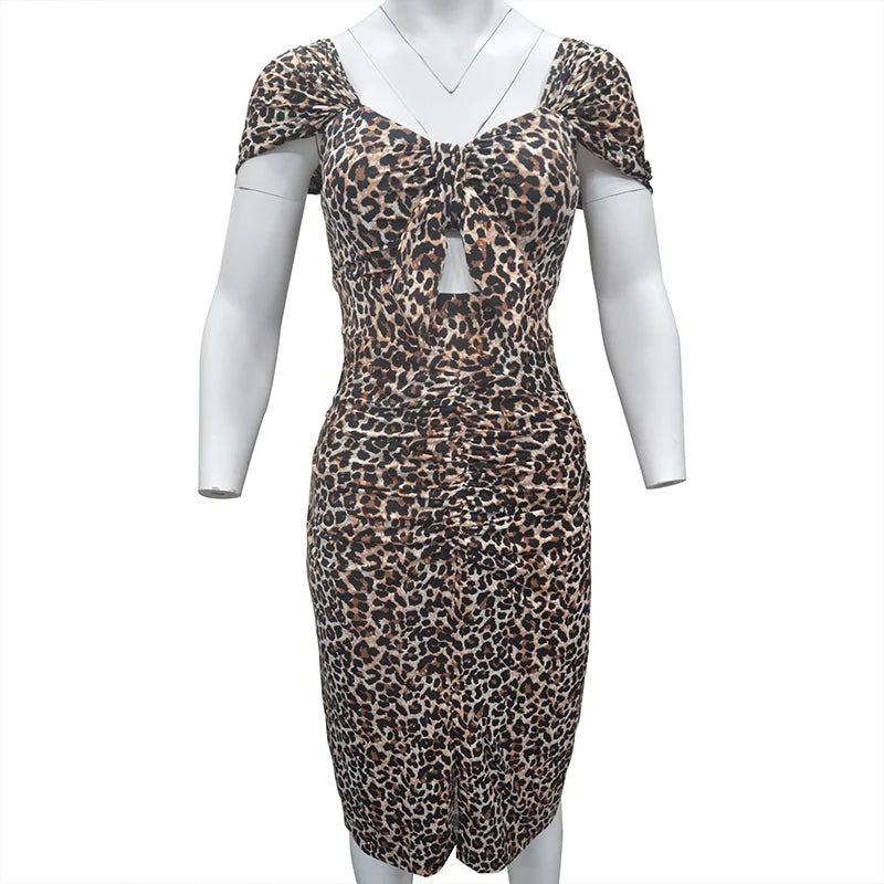 Customized Leopard Print Thin Dress for Bride's Mother's Wedding Party Dress Tunics Exclusive limited