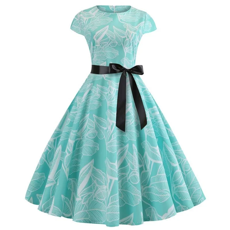 BerriesJam - Floral Print Retro Vintage Casual Party Dress Tunics Stylish modern