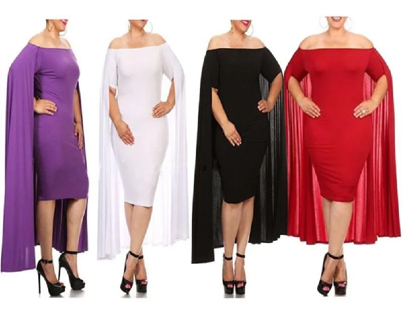 plus sized cape dress/baby shower dress/party dress at Bling Brides Bouquet- Online bridal store Square Neckline Feminine