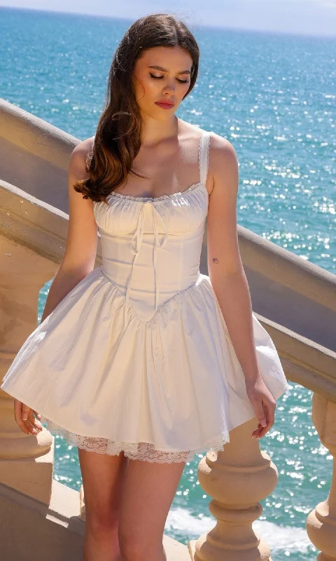 Velvi Short White Mini Grad Party Dress Brandi Tunics Bestseller popular