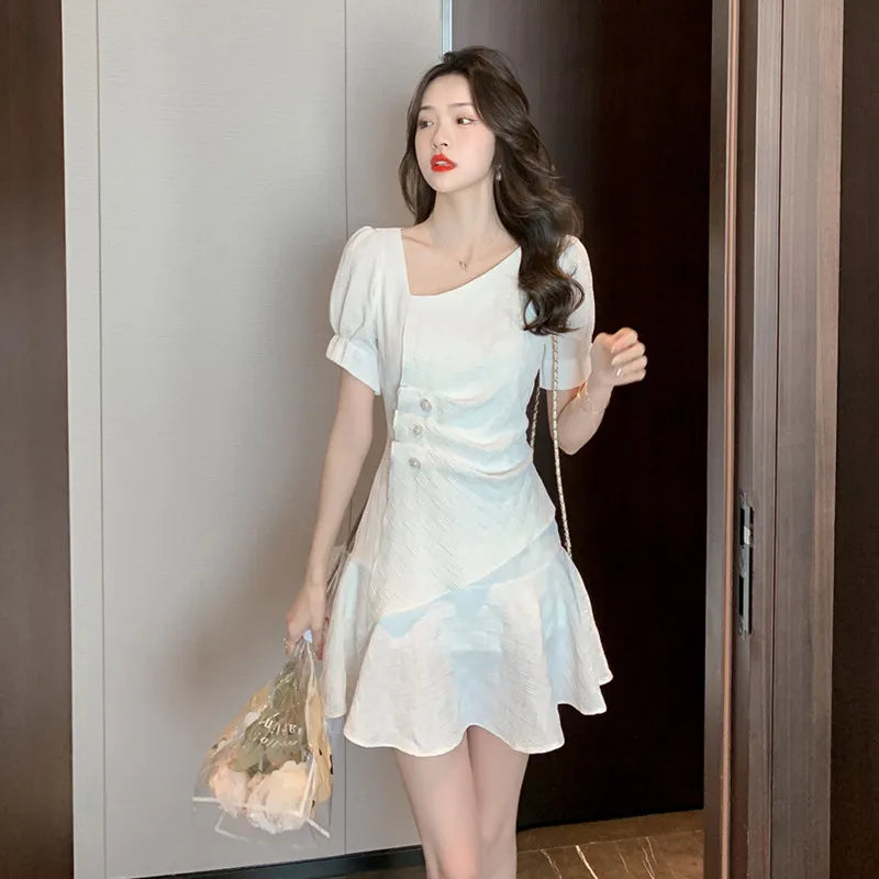 2024 Summer Fashion Luxury Embroidery Mesh Dress High Quality Women O Neck Flare Sleeve Flower Ruffles Midi Party Dress Tunics Chinos classic
