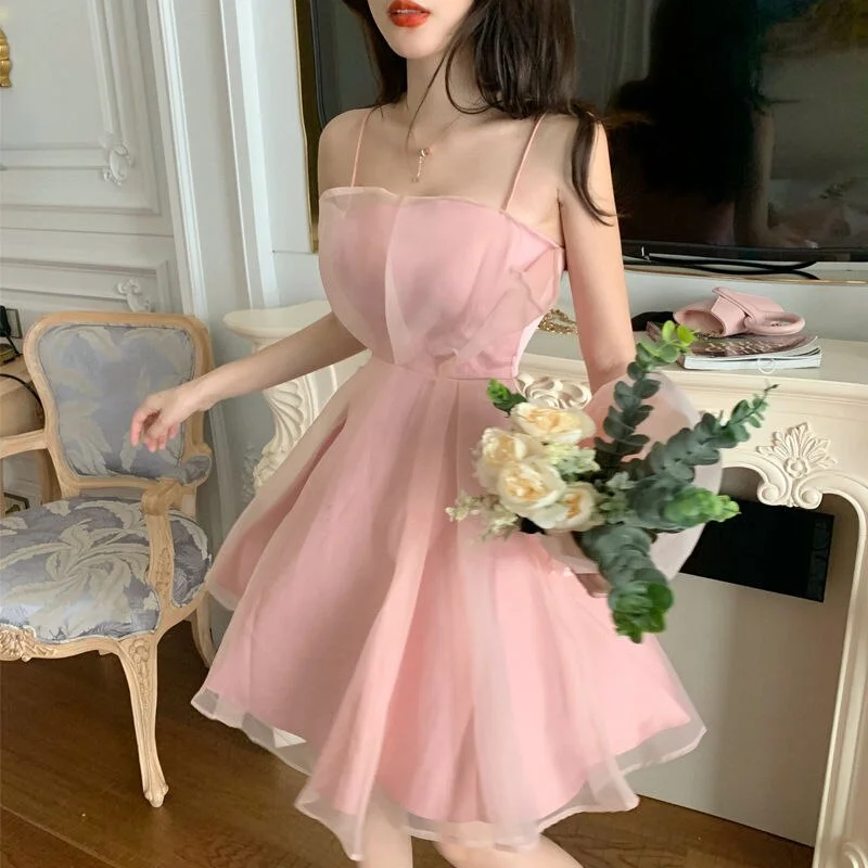 Lizakosht  Summer Party Dress Women Casual Lace Vintage A-line Mesh Sexy Midi Dress Fashion Korean Falbala Formal Vestidos Off-the-shoulder Chic Trendy