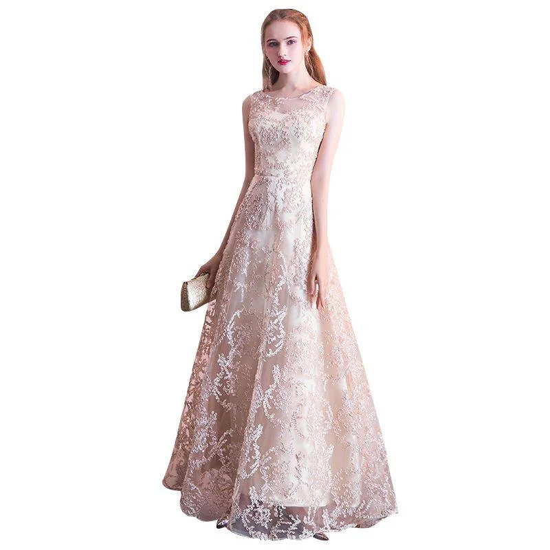 Fashion Unique Ruffles Design Women Sleeveless Floor Length Evening Party Dress Tunics Canvas sturdy