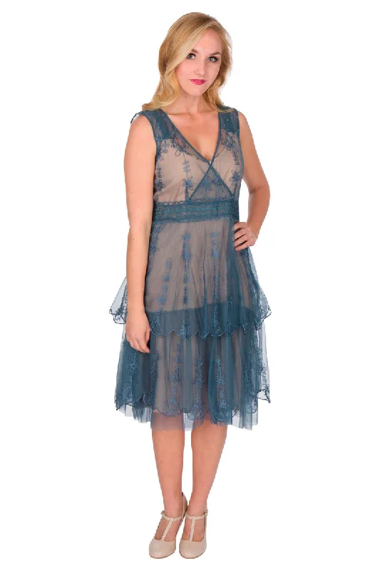 Gianna Vintage Style Party Dress in Sapphire by Nataya Tunics Custom made