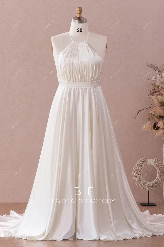 Ivory Charmeuse Satin Plus Size Bridal Party Dress Tunics Gym athletic