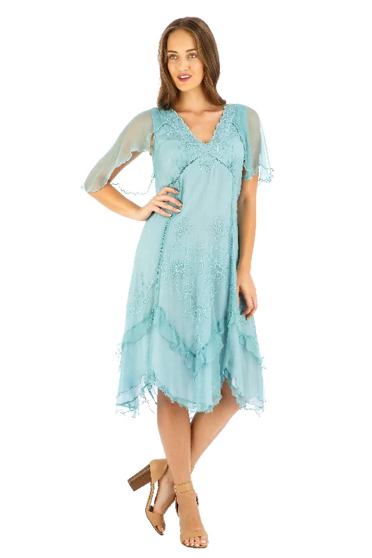 Jacqueline Vintage Style Party Dress in Turquoise by Nataya Tunics Short Trendy