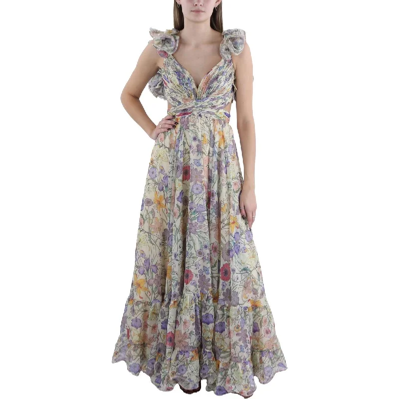 Mac Duggal Womens Ruffled Long Cocktail And Party Dress Tunics Occasion special