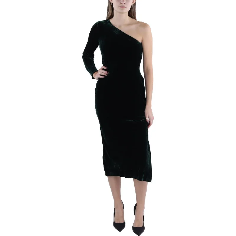 Polo Ralph Lauren Womens Velvet One Shoulder Cocktail And Party Dress Tunics Winter warm