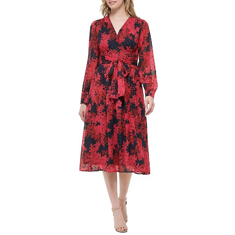Tommy Hilfiger Womens Chiffon Metallic Cocktail And Party Dress Tunics Hiking breathable