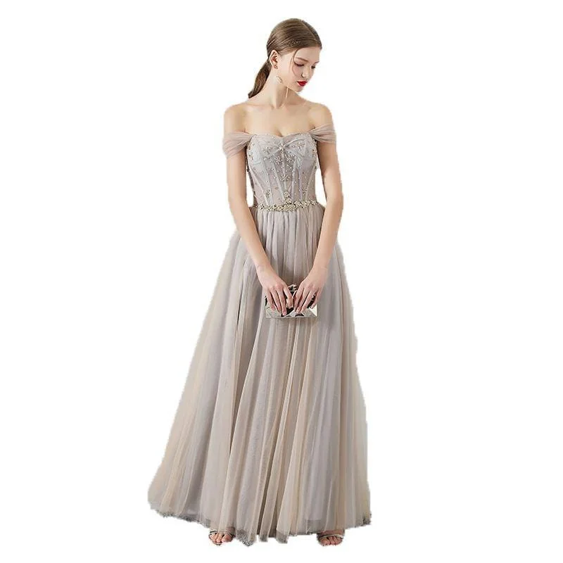 Women Fashion Good Quality Off-shoulder Mesh Tutu Party Dress Tunics Denim casual