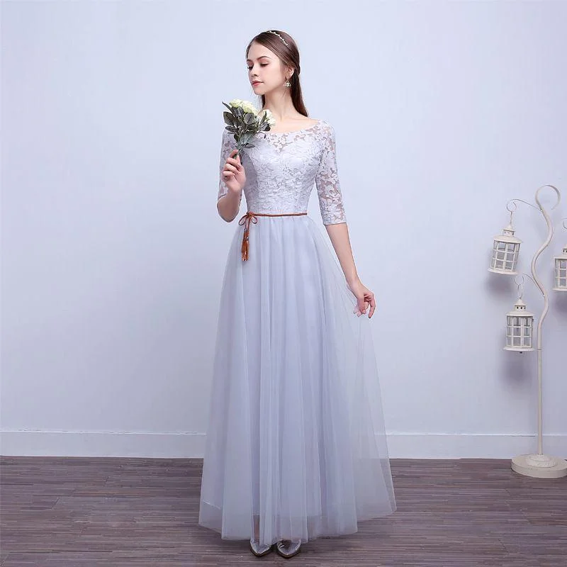 Women Good Quality Floor Length Flower Lace Bridesmaid Evening Party Dress Tunics Designer luxury