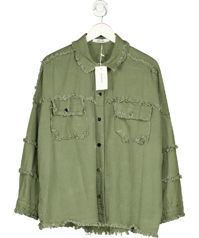 Jubylee Green Rock And Roll Oversized Jacket 100% Cotton One Size Knit Jacket Woven Jacket Fleece Jacket
