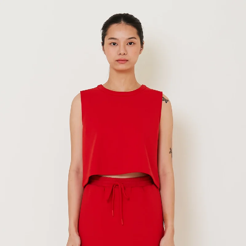 Women Neoprene Tank Top - Red - SW2410158B basic tank top